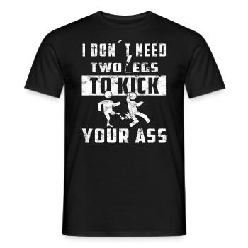 Amputated leg Prosthetic leg - Men's T-Shirt - black - Front - AI Model Male 178 light (178cm)