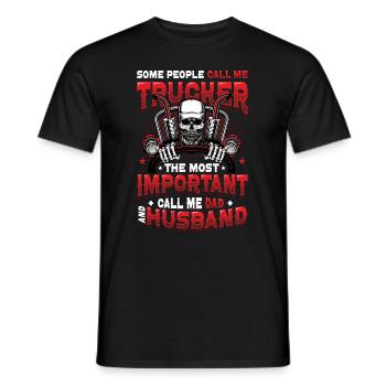 Trucker Husband Truck Driver Dad - Männer T-Shirt - Schwarz - Vorne - AI Model Male 178 light (178cm)