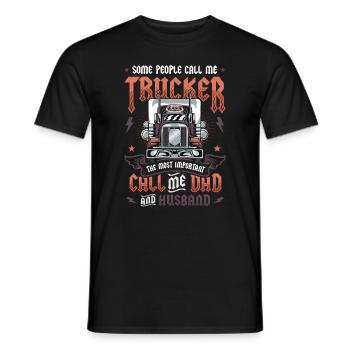 Trucker Husband Truck Driver Dad - Männer T-Shirt - Schwarz - Vorne - AI Model Male 178 light (178cm)