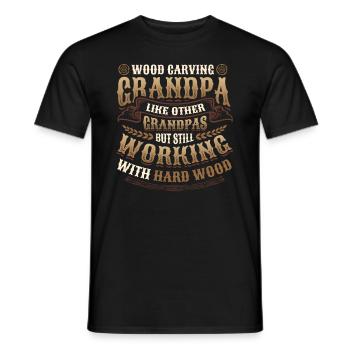 Woodcarving Grandpa Carpenter Woodworking - Men's T-Shirt - black - Front - AI Model Male 178 light (178cm)