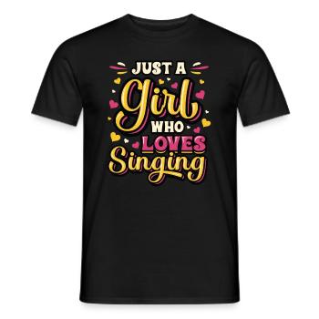 Just A Girl Who Loves Singing, Choir Singer Girl - Men's T-Shirt - black - Front - AI Model Male 178 light (178cm)