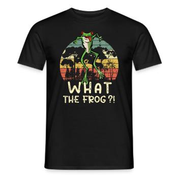 What the hell was frog!! - Red-eyed tree frog - Men's T-Shirt - black - Front - AI Model Male 178 light (178cm)