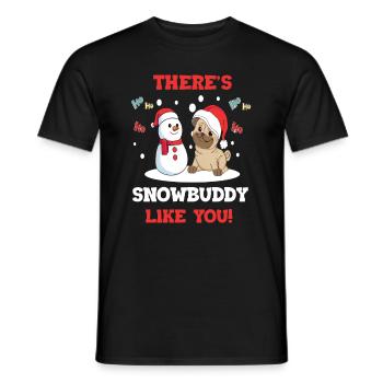 There is Snowbuddy like you Mops Möpse Mopshalter - Männer T-Shirt - Schwarz - Vorne - AI Model Male 178 light (178cm)