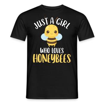 Just A Girl Who Loves Honeybees Cute Funny - Men's T-Shirt - black - Front - AI Model Male 178 light (178cm)