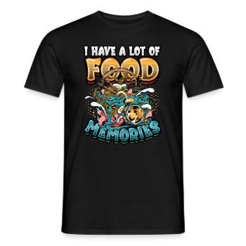 J’ai beaucoup de souvenirs alimentaires, j’aime manger - T-shirt homme - noir - Devant - AI Model Male 178 light (178cm)