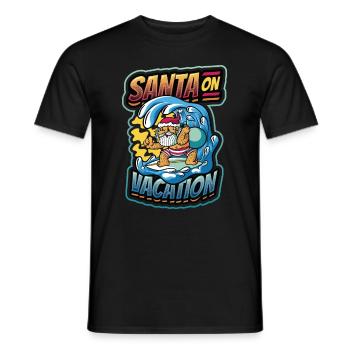 Santa On Vacation - Weihnachten Im Juli, Surfen - Männer T-Shirt - Schwarz - Vorne - AI Model Male 178 light (178cm)