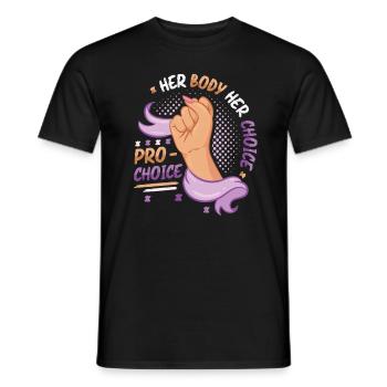 Son corps, son choix, Pro Choice, Droit des femmes - T-shirt homme - noir - Devant - AI Model Male 178 light (178cm)