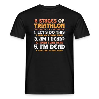 6 stages of triathlon - Men's T-Shirt - black - Front - AI Model Male 178 light (178cm)