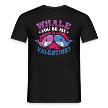Whale You Be My Valentine Matching Couple - Men's T-Shirt - black - Front - AI Model Male 178 light (178cm)