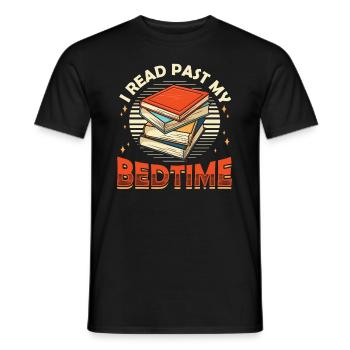 I Read Past My Bedtime, Reading Books - Men's T-Shirt - black - Front - AI Model Male 178 light (178cm)
