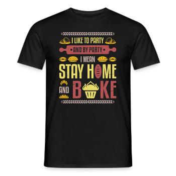 Zu Hause Bleiben Und Backen, Hobby-bäcker - Männer T-Shirt - Schwarz - Vorne - AI Model Male 178 light (178cm)