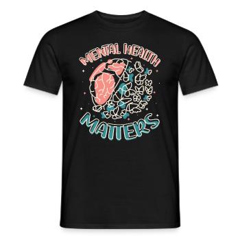 Psychische Gesundheit Ist Wichtig. - Männer T-Shirt - Schwarz - Vorne - AI Model Male 178 light (178cm)