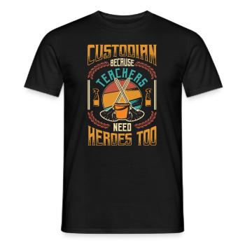 Des gardiens parce que les enseignants ont aussi besoin de héros - T-shirt homme - noir - Devant - AI Model Male 178 light (178cm)