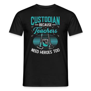 Des gardiens parce que les enseignants ont aussi besoin de héros - T-shirt homme - noir - Devant - AI Model Male 178 light (178cm)