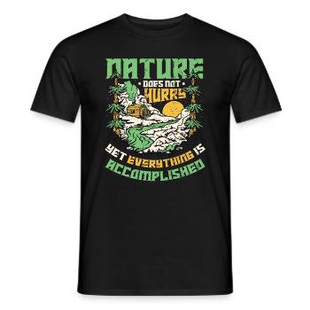 La nature n’est pas pressée, amoureux de la nature. - T-shirt homme - noir - Devant - AI Model Male 178 light (178cm)