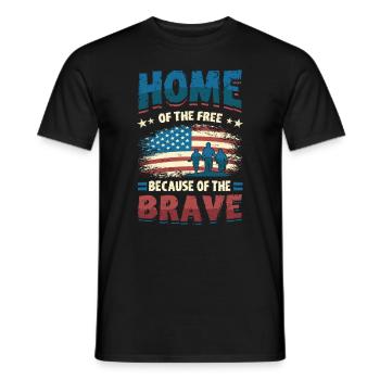 Home Of The Free Because Of The Brave Patriotic. - Men's T-Shirt - black - Front - AI Model Male 178 light (178cm)