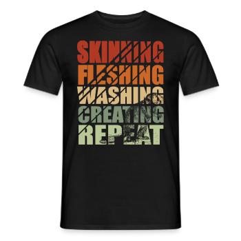 Animal assembly Hunting trophy Stuffing animals - Men's T-Shirt - black - Front - AI Model Male 178 light (178cm)