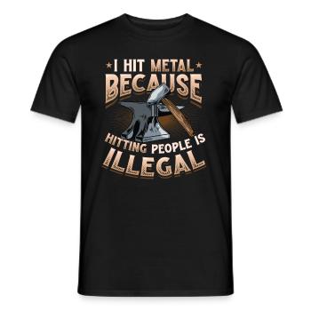 Hit Metal Blacksmith - T-shirt homme - noir - Devant - AI Model Male 178 light (178cm)