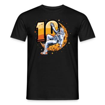 10th birthday, astronaut, decorations - Men's T-Shirt - black - Front - AI Model Male 178 light (178cm)
