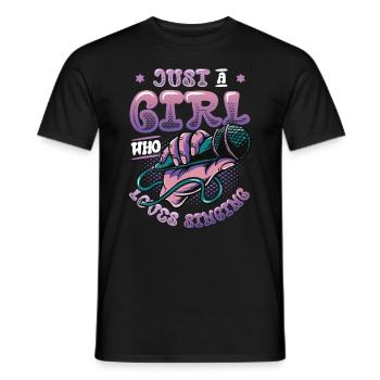 Juste une fille qui aime chanter, chanteuse de chorale - T-shirt homme - noir - Devant - AI Model Male 178 light (178cm)