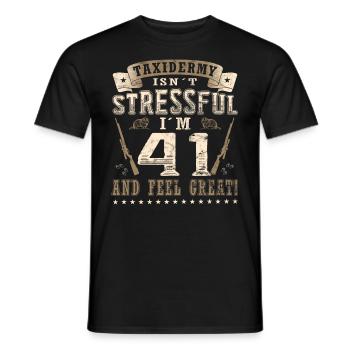 Taxidermists 41st birthday Taxidermists - Men's T-Shirt - black - Front - AI Model Male 178 light (178cm)