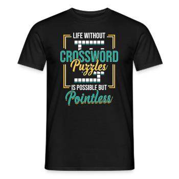 Amateurs de mots croisés, Mots croisés - T-shirt homme - noir - Devant - AI Model Male 178 light (178cm)