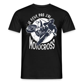 Motocross je peux pas j ai motocross sport moto - T-shirt homme - noir - Devant - AI Model Male 178 light (178cm)