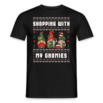 Einkaufen mit meinen Gnomien Lustiger Zwerg Hässlich - Männer T-Shirt - Schwarz - Vorne - AI Model Male 178 light (178cm)