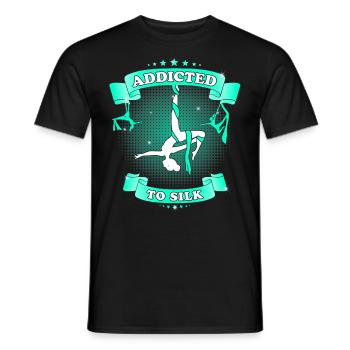 Accro à la soie - drôles d’acrobates aériens - T-shirt homme - noir - Devant - AI Model Male 178 light (178cm)