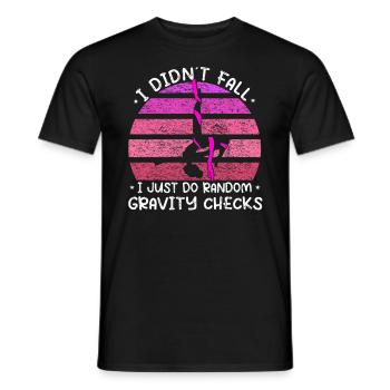 Gravity Checks - lustiges Luftakrobat - Männer T-Shirt - Schwarz - Vorne - AI Model Male 178 light (178cm)