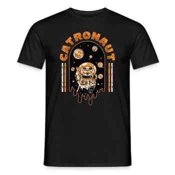 Catronaut Cat Astronaut Cat - Men's T-Shirt - black - Front - AI Model Male 178 light (178cm)