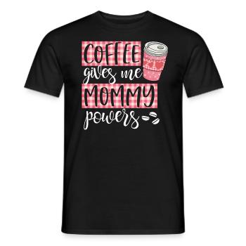 coffee gives me mommy powers darks - Men's T-Shirt - black - Front - AI Model Male 178 light (178cm)