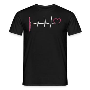 Basson -Musique battement de cœur Bassoniste - T-shirt homme - noir - Devant - AI Model Male 178 light (178cm)