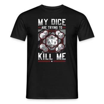 Mes dés essaient de me tuer - T-shirt homme - noir - Devant - AI Model Male 178 light (178cm)