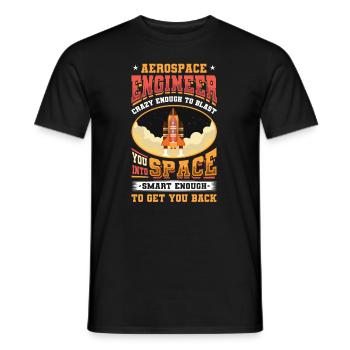 Ingénieur aérospatial - T-shirt homme - noir - Devant - AI Model Male 178 light (178cm)