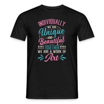 Ensemble, nous sommes une œuvre d’art, enseignante préscolaire - T-shirt homme - noir - Devant - AI Model Male 178 light (178cm)