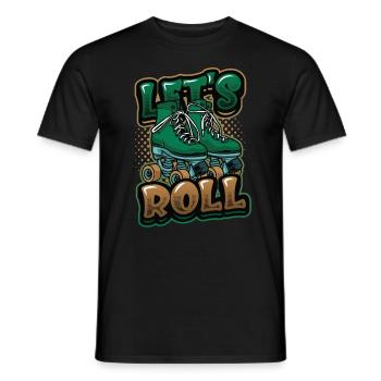 Let's Roll, Roller Blade Skating, Roller Skating - Men's T-Shirt - black - Front - AI Model Male 178 light (178cm)