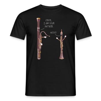 Instrument à vent Musique Basson Hautbois - T-shirt homme - noir - Devant - AI Model Male 178 light (178cm)