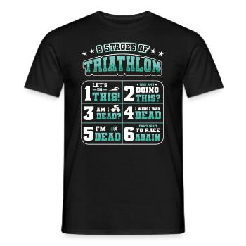 6 stages of triathlon - Men's T-Shirt - black - Front - AI Model Male 178 light (178cm)