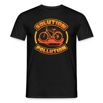 Polution Solution, Umweltschutz, Radfahren - Männer T-Shirt - Schwarz - Vorne - AI Model Male 178 light (178cm)