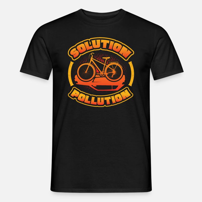 Polution Solution, Umweltschutz, Radfahren - Männer T-Shirt - Schwarz