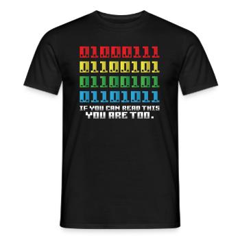 Si vous pouvez lire ceci, vous êtes trop binaire - T-shirt homme - noir - Devant - AI Model Male 178 light (178cm)