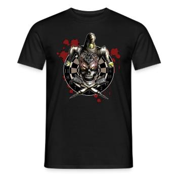 Dartboard Skeleton Flames Darts Player Gift - Men's T-Shirt - black - Front - AI Model Male 178 light (178cm)