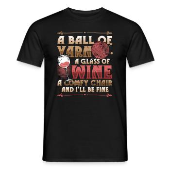 Ball Of Yarn I Love Knitting - Men's T-Shirt - black - Front - AI Model Male 178 light (178cm)