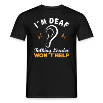 Hearing impaired Deaf childbearing language - Men's T-Shirt - black - Front - AI Model Male 178 light (178cm)