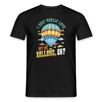 Ich Liebe Heißluftballons Einfach Sehr - Männer T-Shirt - Schwarz - Vorne - AI Model Male 178 light (178cm)