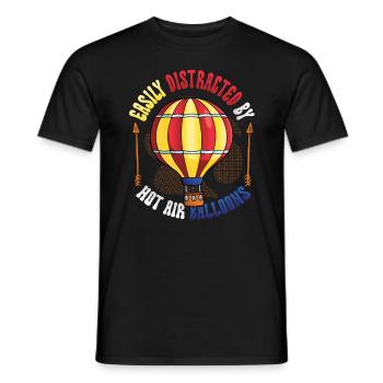 Gemakkelijk afgeleid door heteluchtballonnen - Heren T-shirt - zwart - Voor - AI Model Male 178 light (178cm)