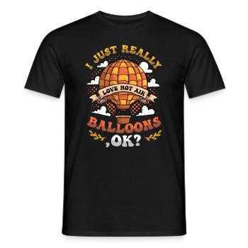 Ich Liebe Heißluftballons Einfach Sehr - Männer T-Shirt - Schwarz - Vorne - AI Model Male 178 light (178cm)