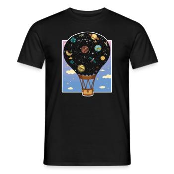 Heißluftballon Im Weltraum - Männer T-Shirt - Schwarz - Vorne - AI Model Male 178 light (178cm)
