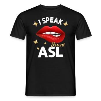 Hearing impaired Deaf childbearing language - Men's T-Shirt - black - Front - AI Model Male 178 light (178cm)